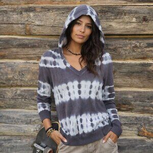 Roxy Women's Tie Dye Sweater with Hood, Size Large - Y2k Streetwear